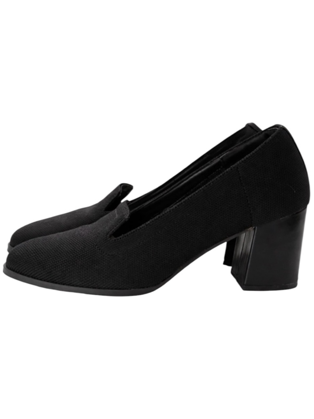 Adrienne Vittadini Black Block Heel Loafers Slip On Pumps Size 8.5